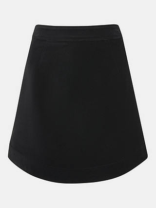 Whistles Velvet Curved Hem Mini Skirt, Black