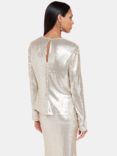 Whistles Minimal Sequin Top, Silver