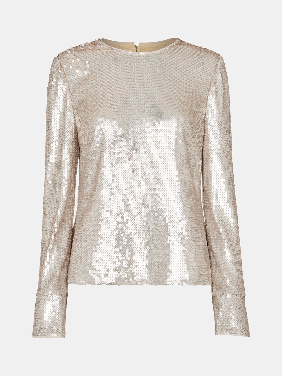 Whistles Minimal Sequin Top, Silver, 8