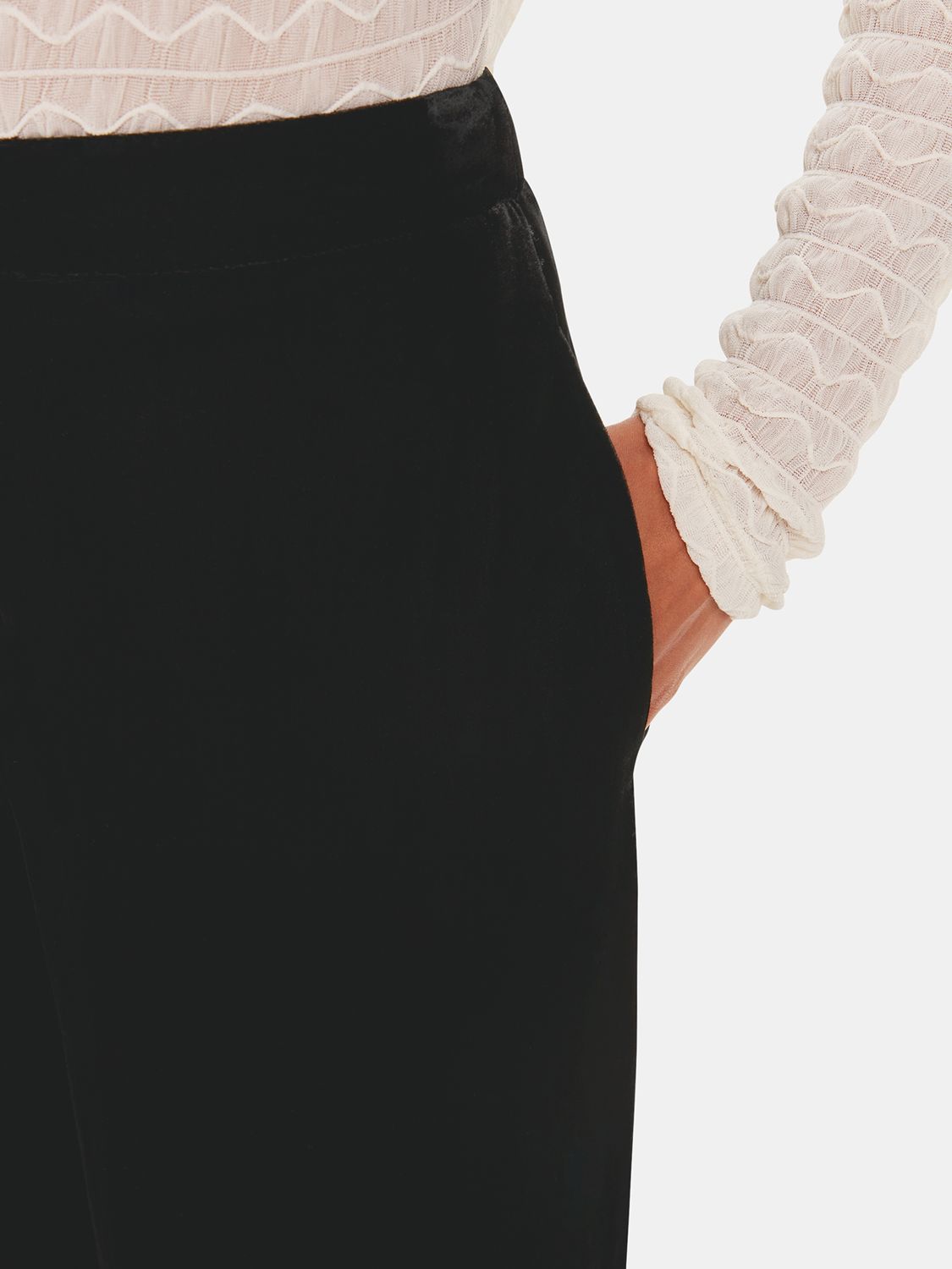 Buy Whistles Full Length Velvet Trousers, Black Online at johnlewis.com
