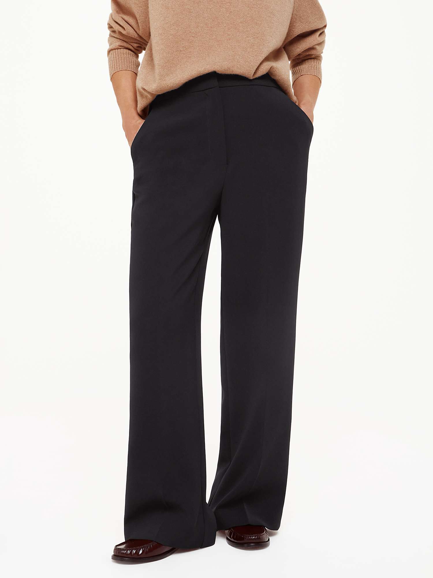 Buy Whistles Petite Ultimate Full Length Trousers, Black Online at johnlewis.com