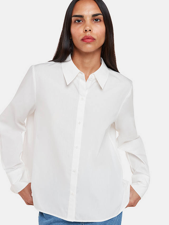 Whistles Boxy Cotton Shirt, White