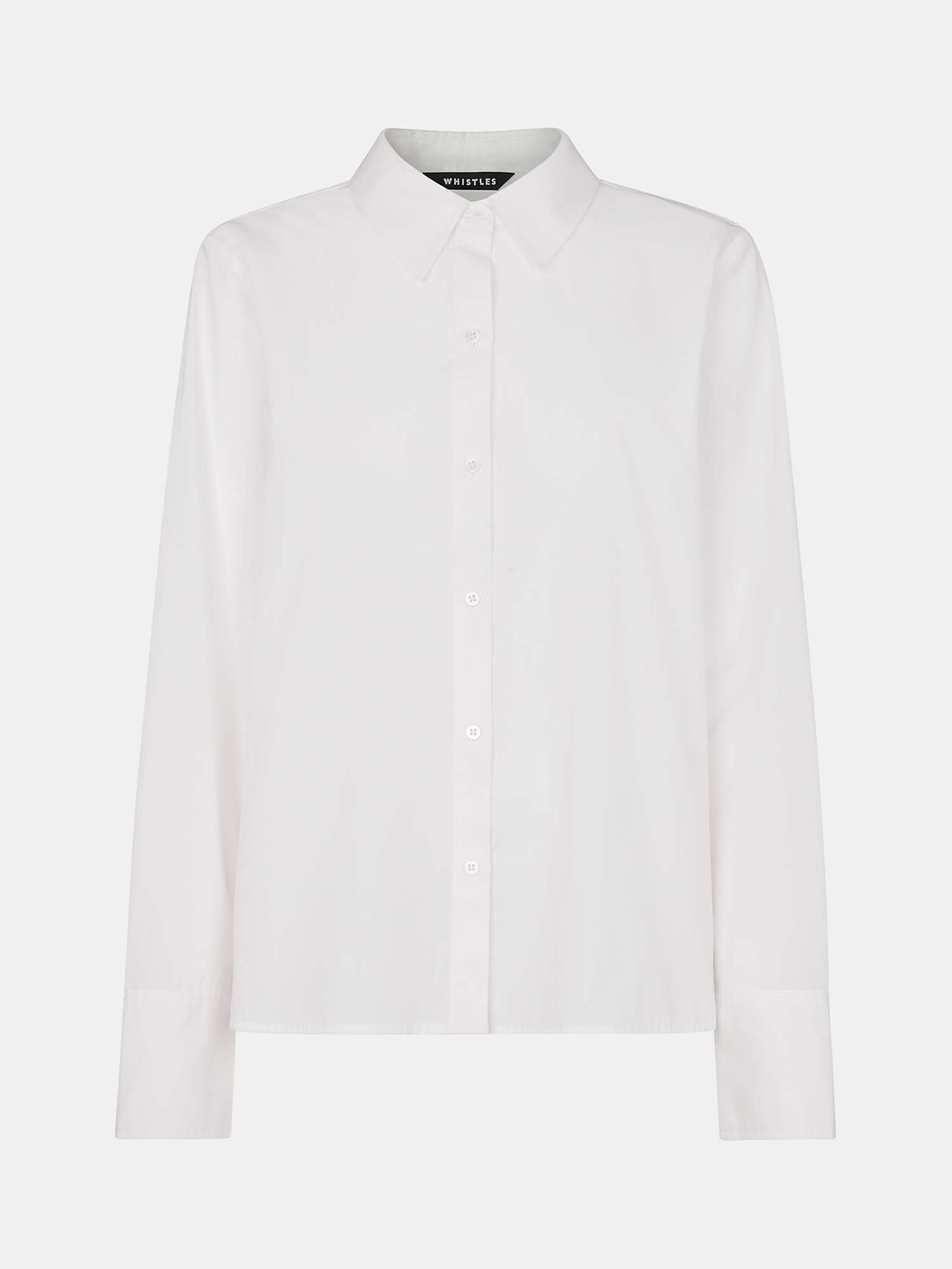 Whistles Boxy Cotton Shirt, White at John Lewis & Partners