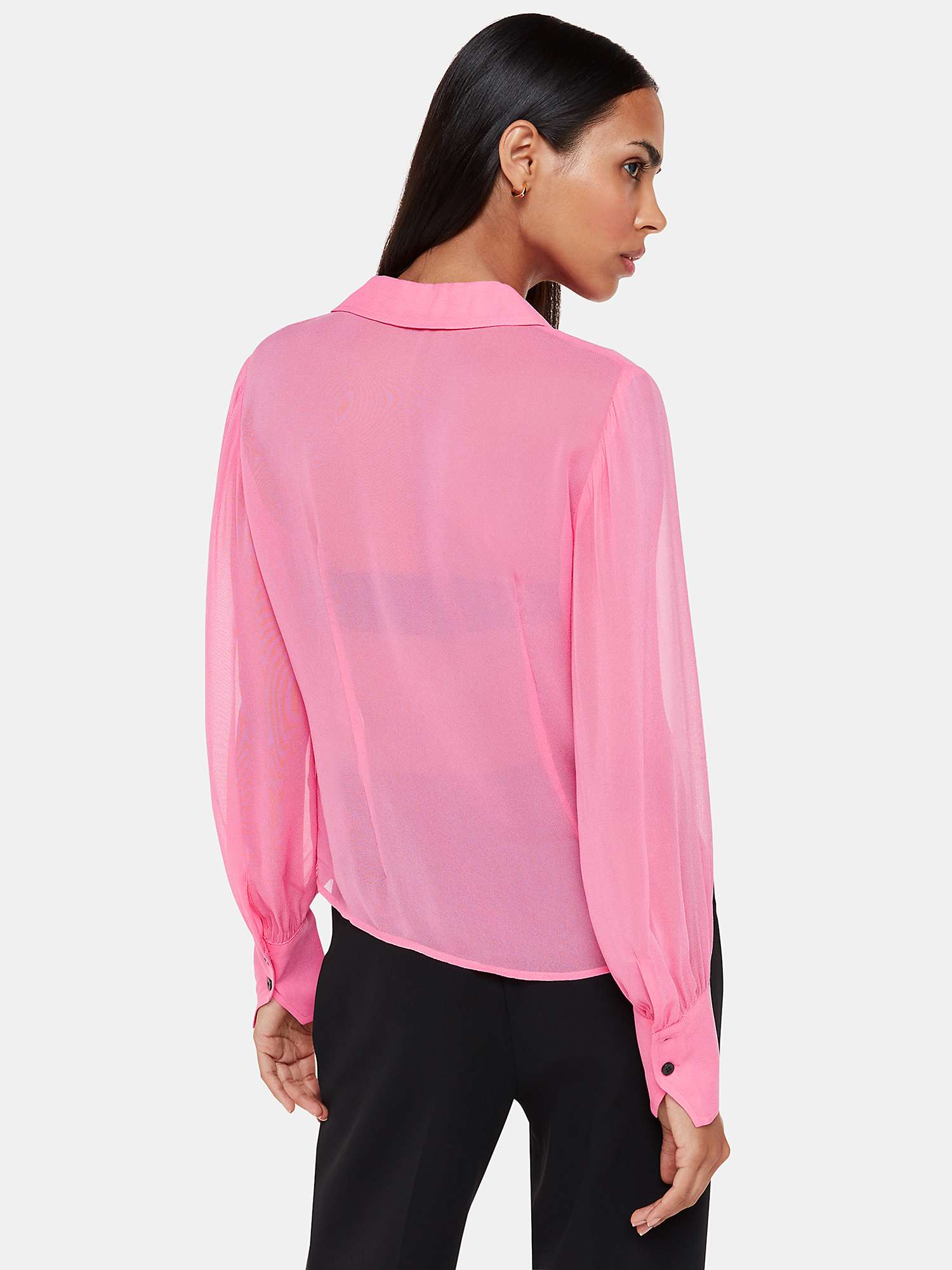 Buy Whistles Penelope Long Sleeve Shirt, Pink Online at johnlewis.com