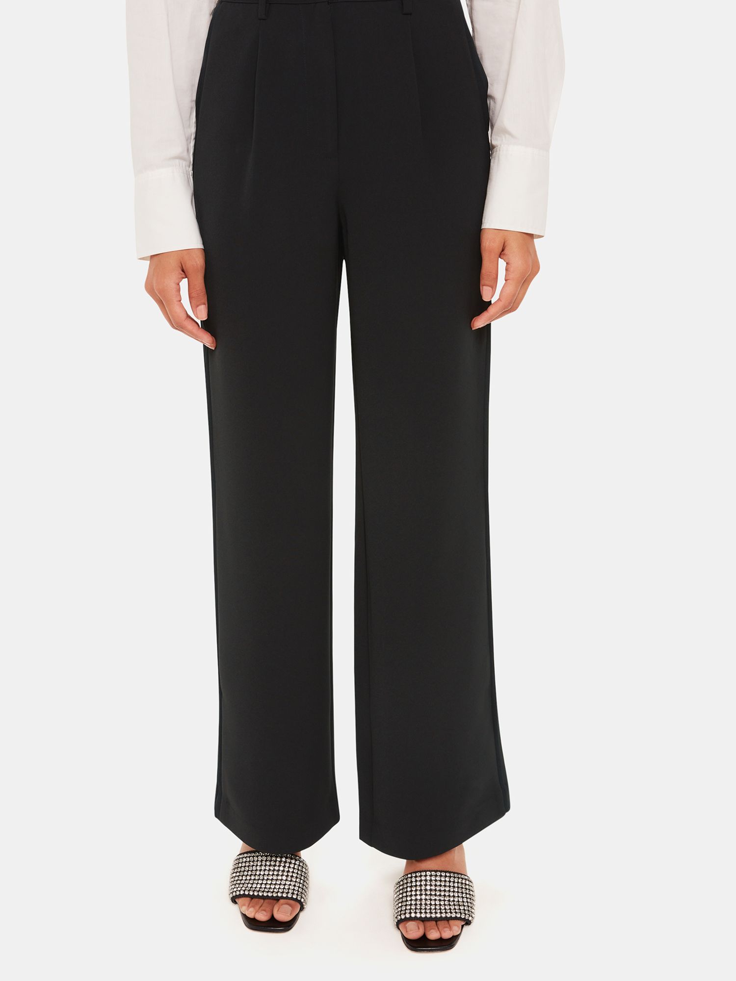 Buy Whistles Satin Side Stripe Tux Trousers, Black Online at johnlewis.com