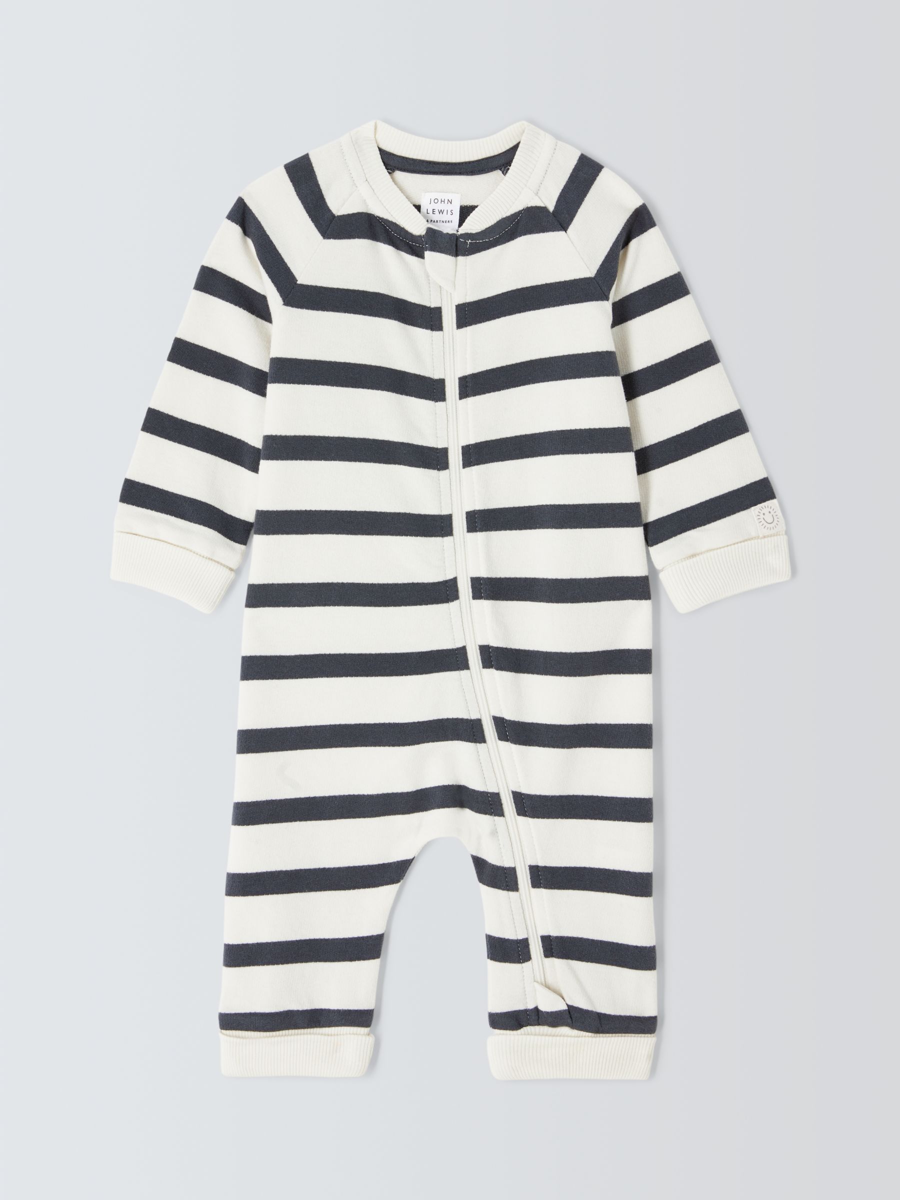 Buy John Lewis Baby Stripe Romper, Multi Online at johnlewis.com