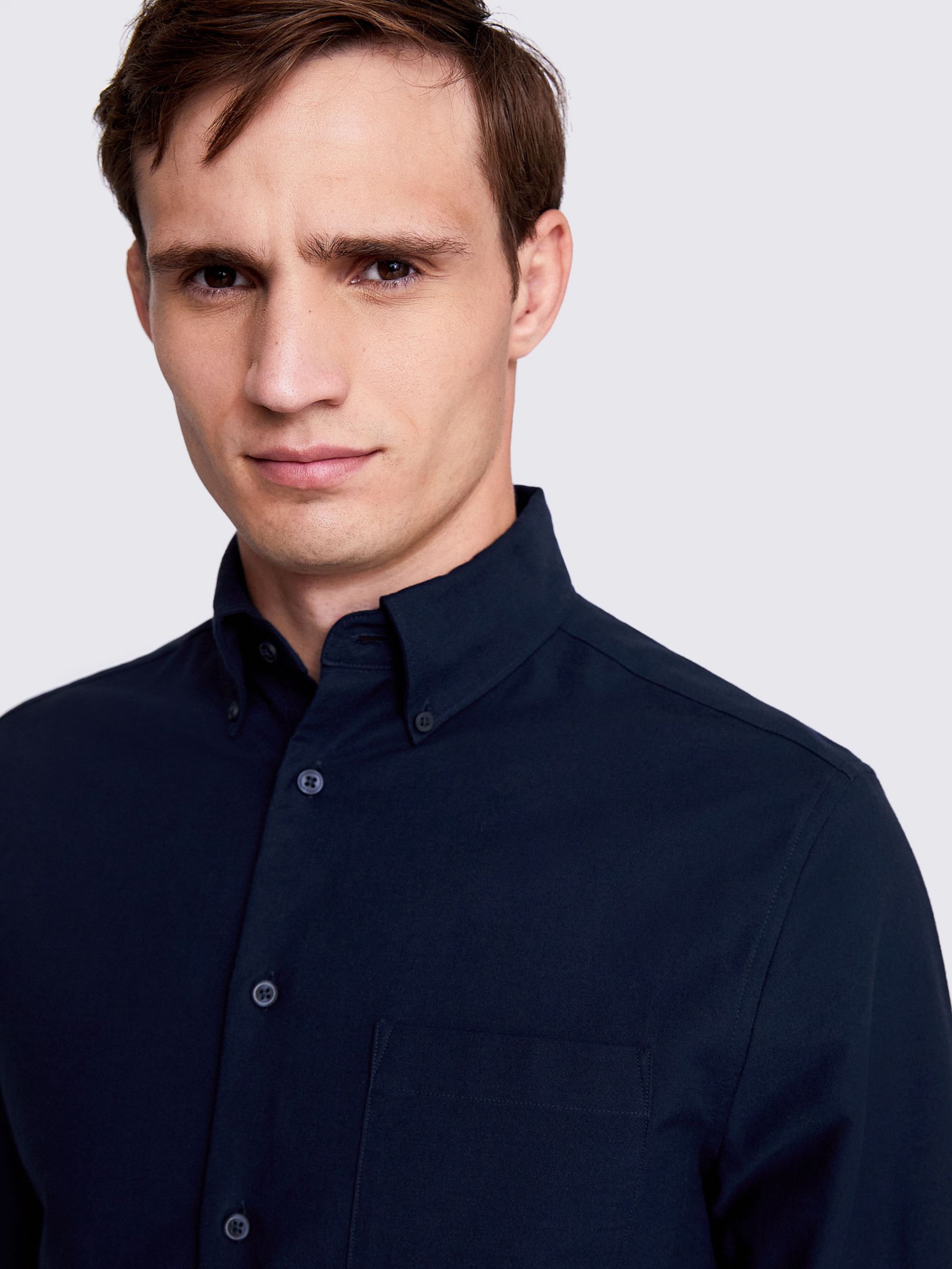Moss Washed Oxford Shirt, Navy, S