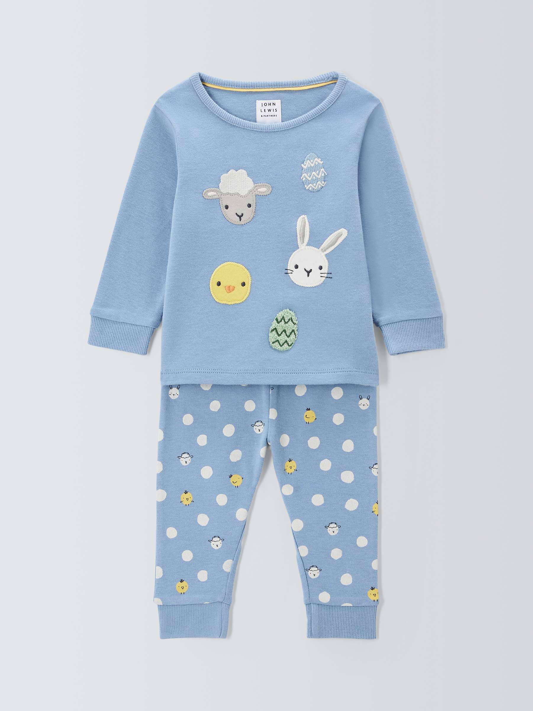 Buy John Lewis Baby Applique Easter Pyjamas, Blue Online at johnlewis.com