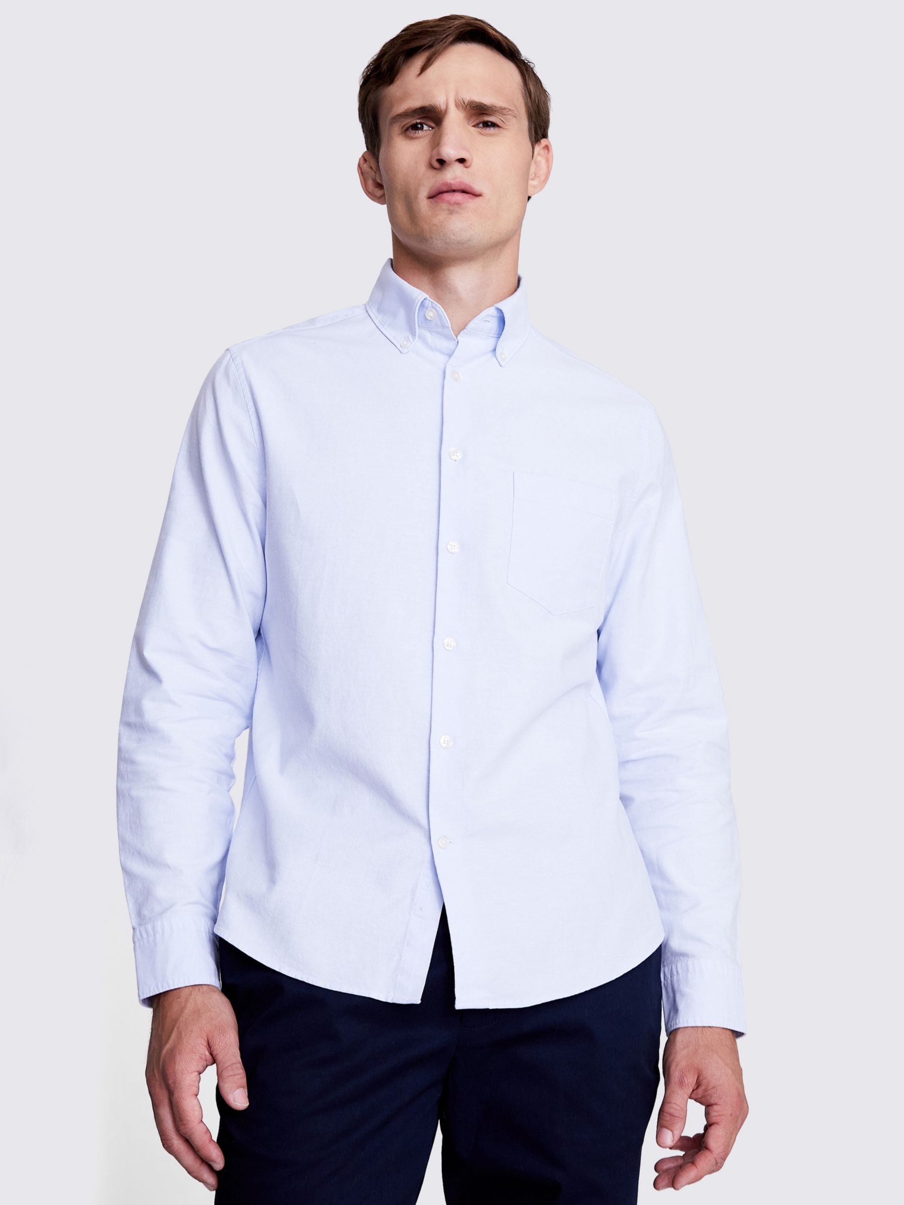 Moss Washed Oxford Shirt, Sky, S