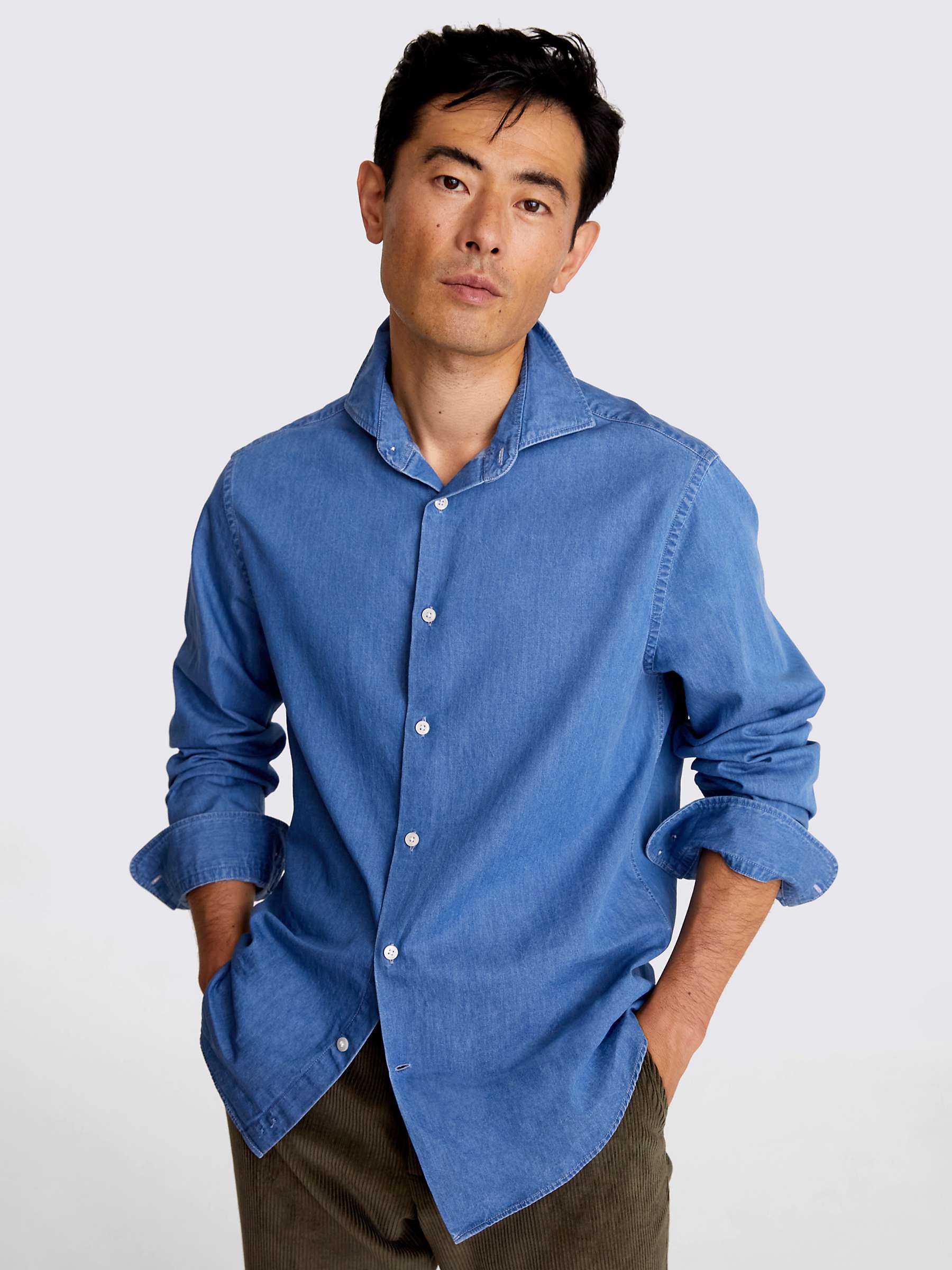 Buy Moss Long Sleeve Denim Shirt, Blue Online at johnlewis.com