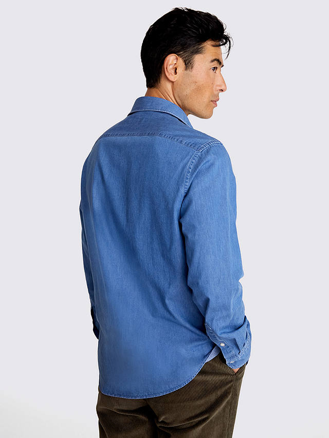 Moss Long Sleeve Denim Shirt, Blue