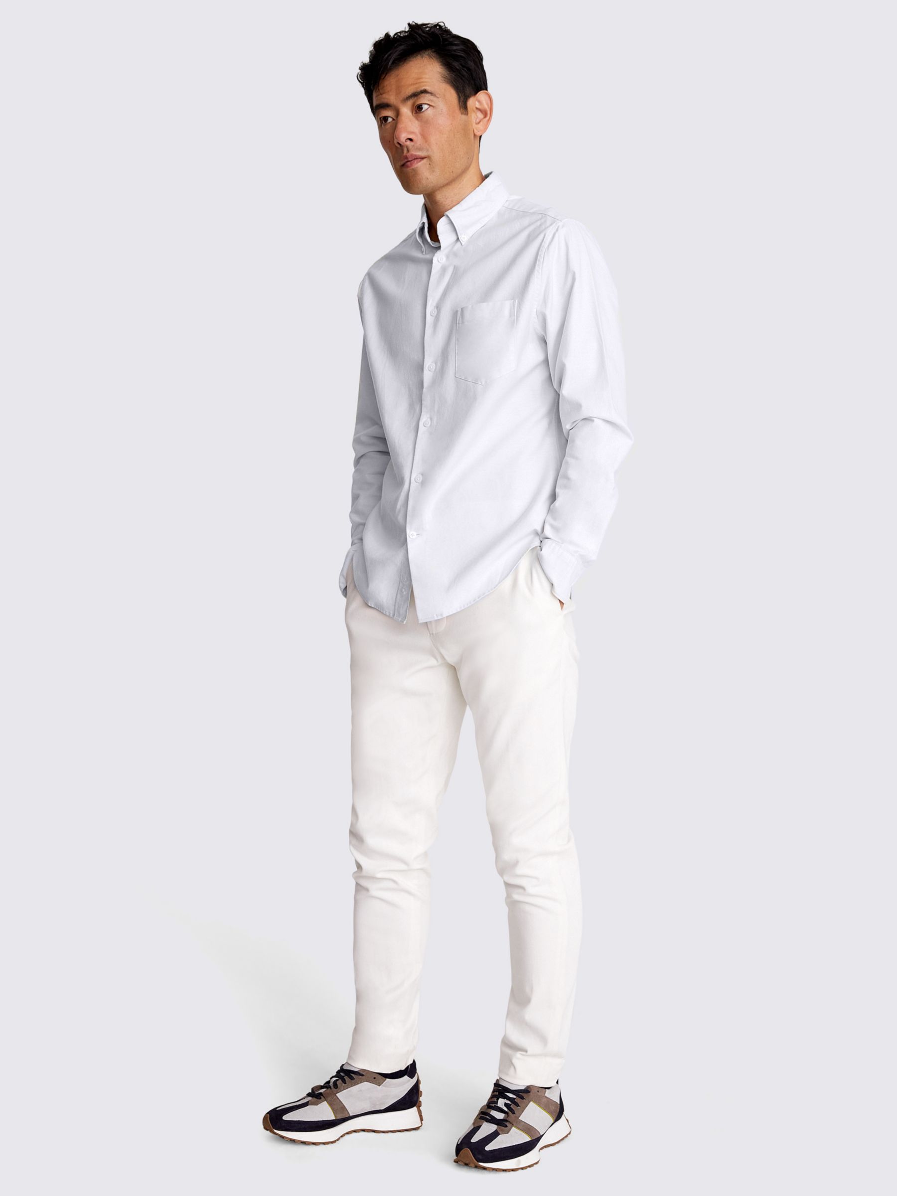 Moss Washed Oxford Shirt, White, S