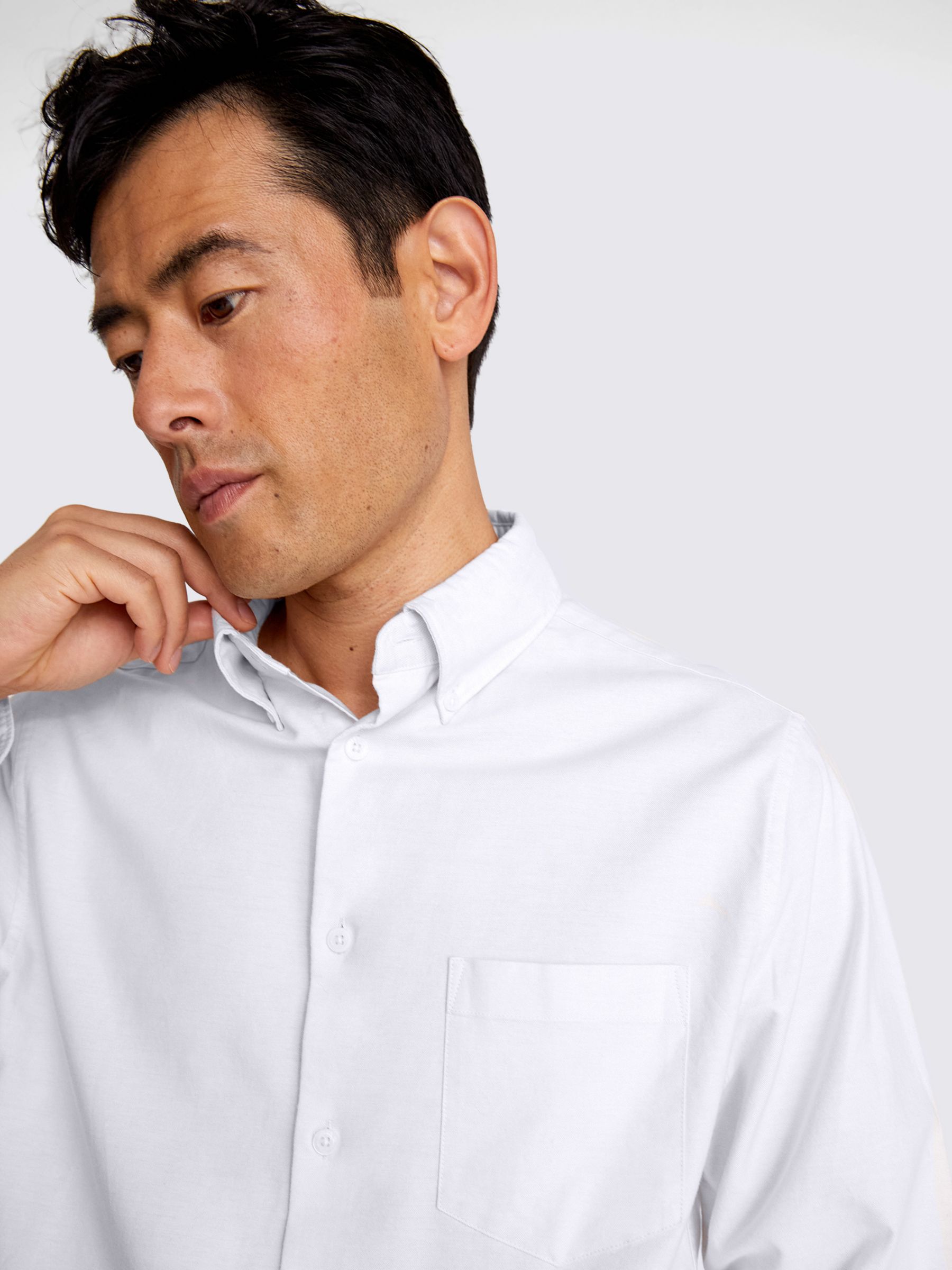 Moss Washed Oxford Shirt, White, S