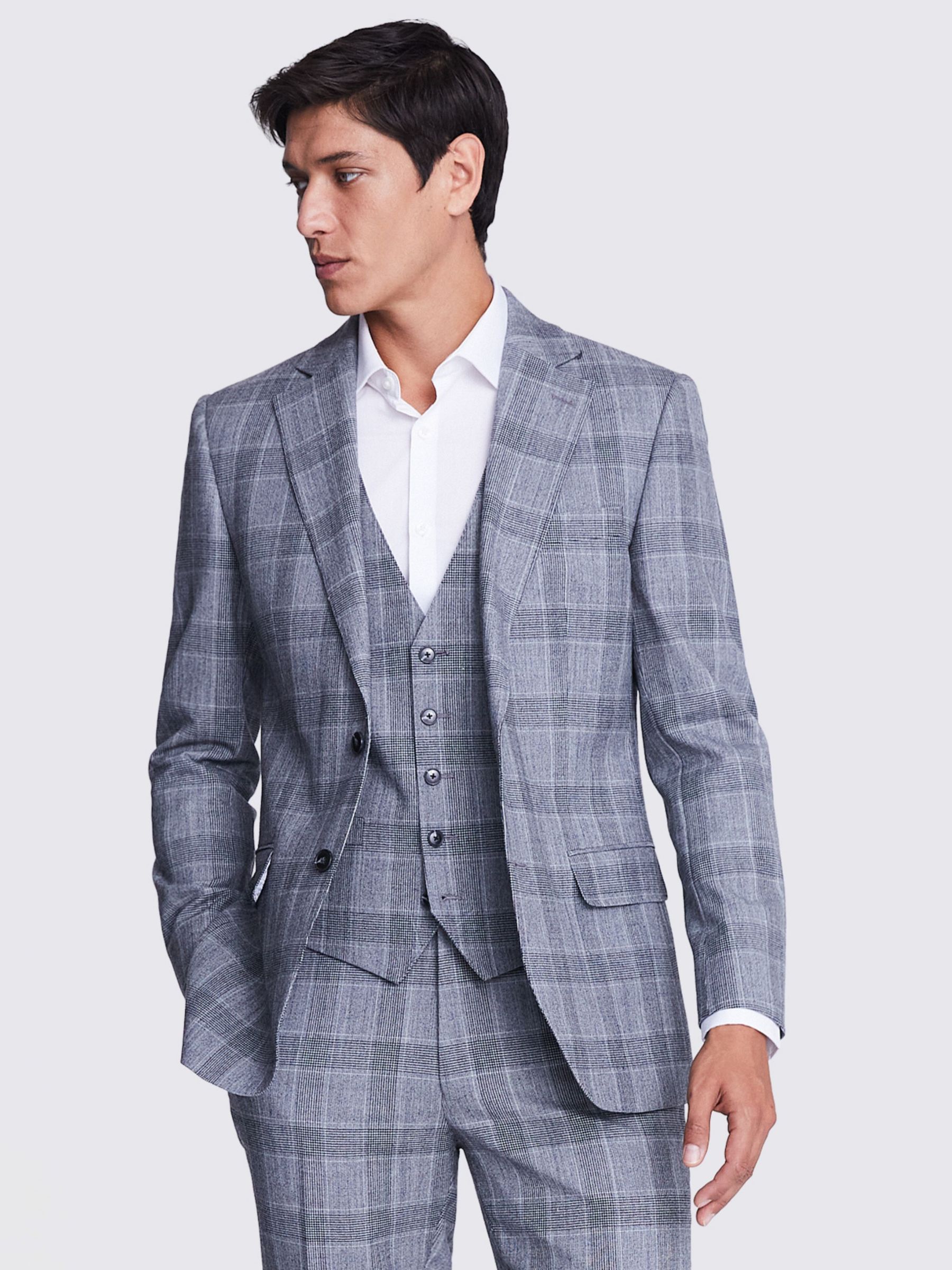 Moss Wool Blend Checked Tailored Fit Suit Jacket, Multi at John Lewis ...