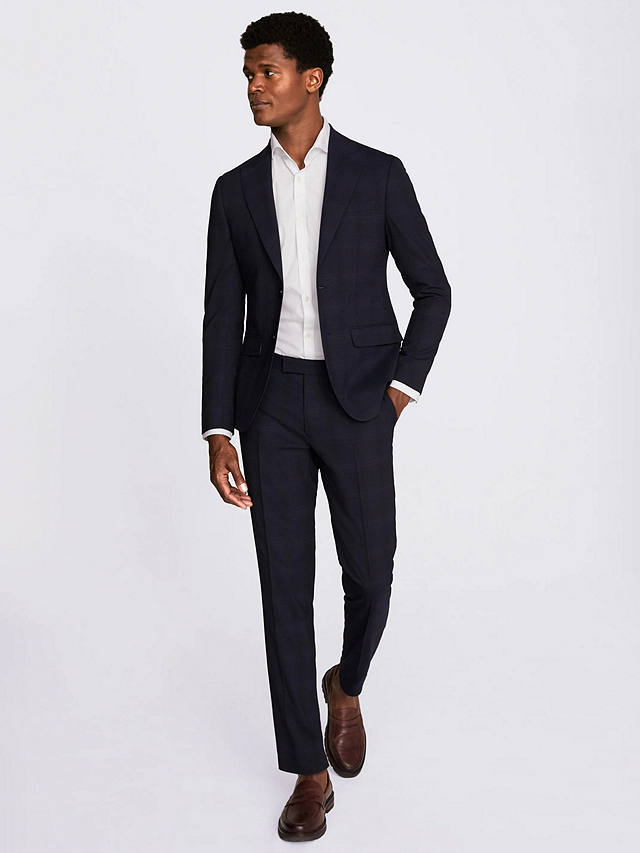 Moss Slim Fit Check Suit Jacket, Navy