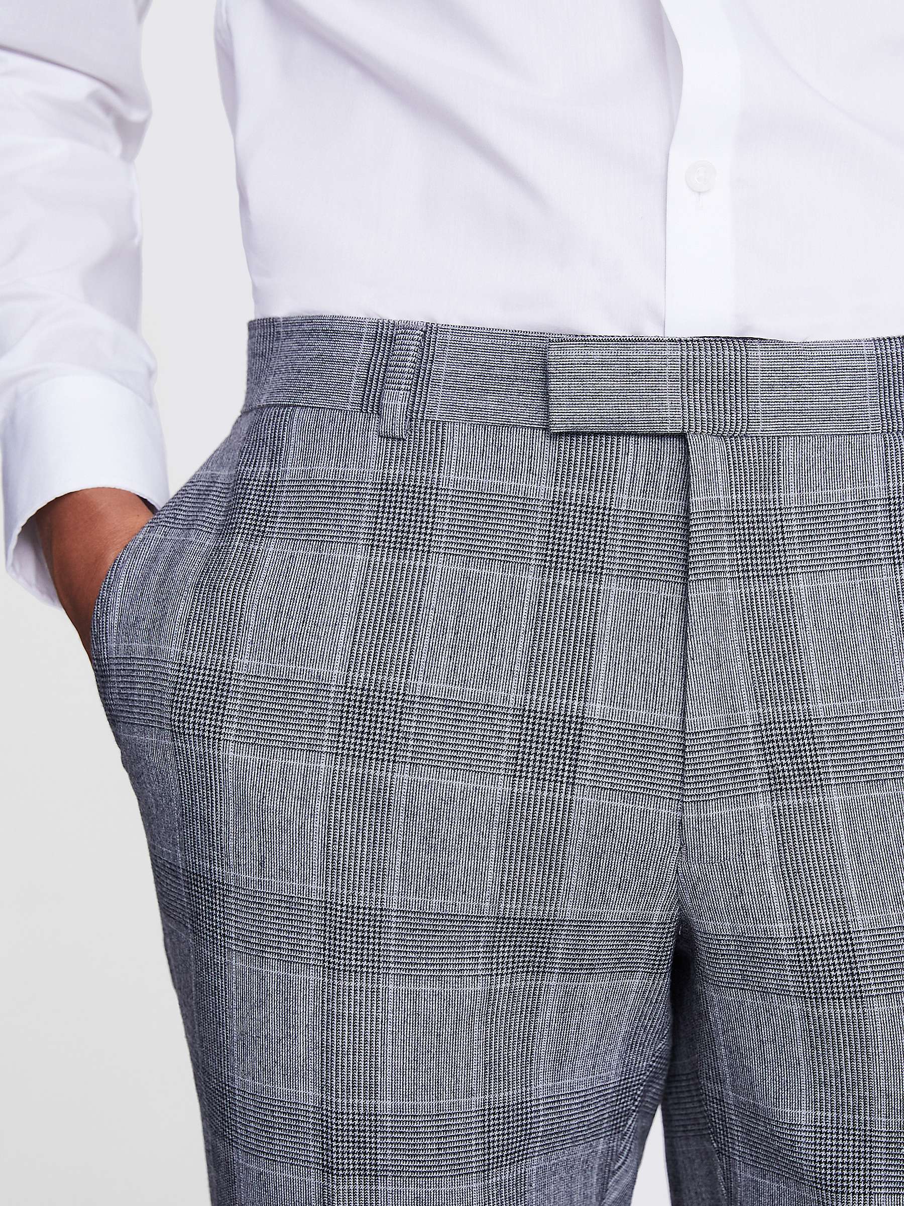 Buy Moss Tailored Fit Check Trousers, Grey Online at johnlewis.com