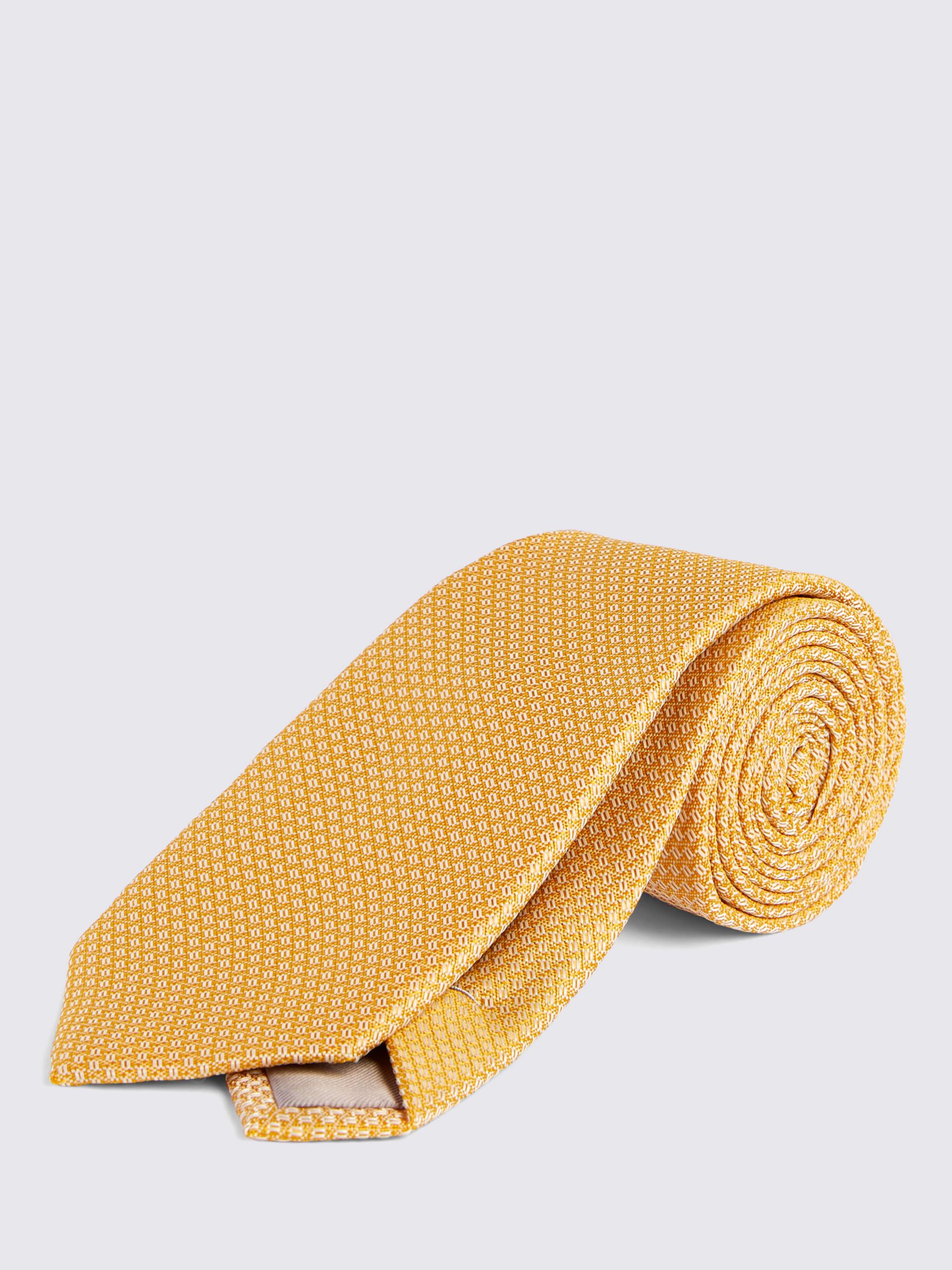 Moss Textured Tie, Yellow, One Size