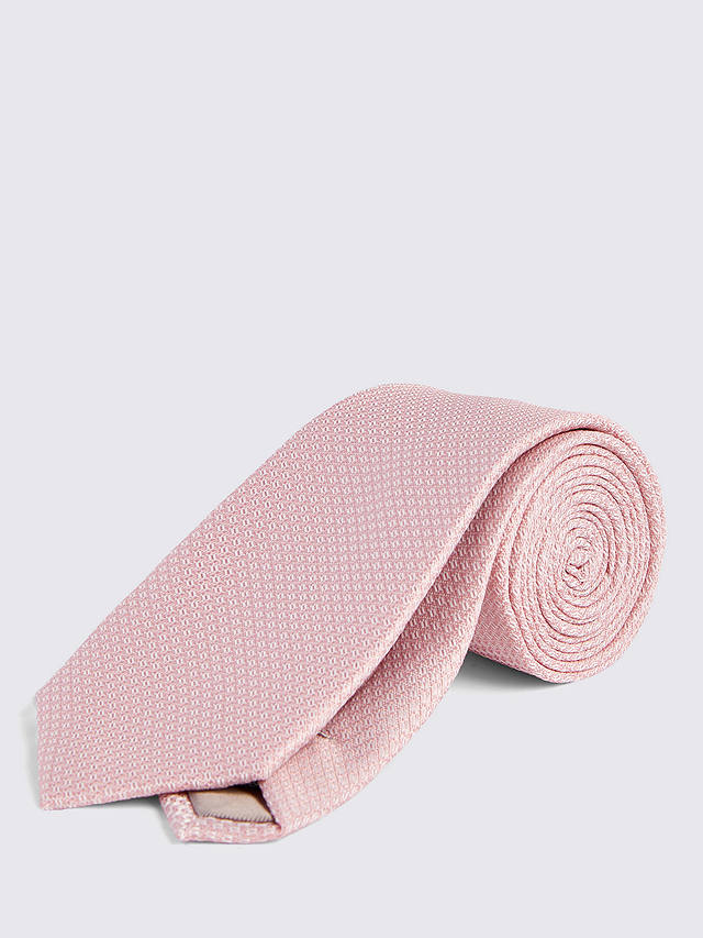 Moss Textured Tie, Pale Pink