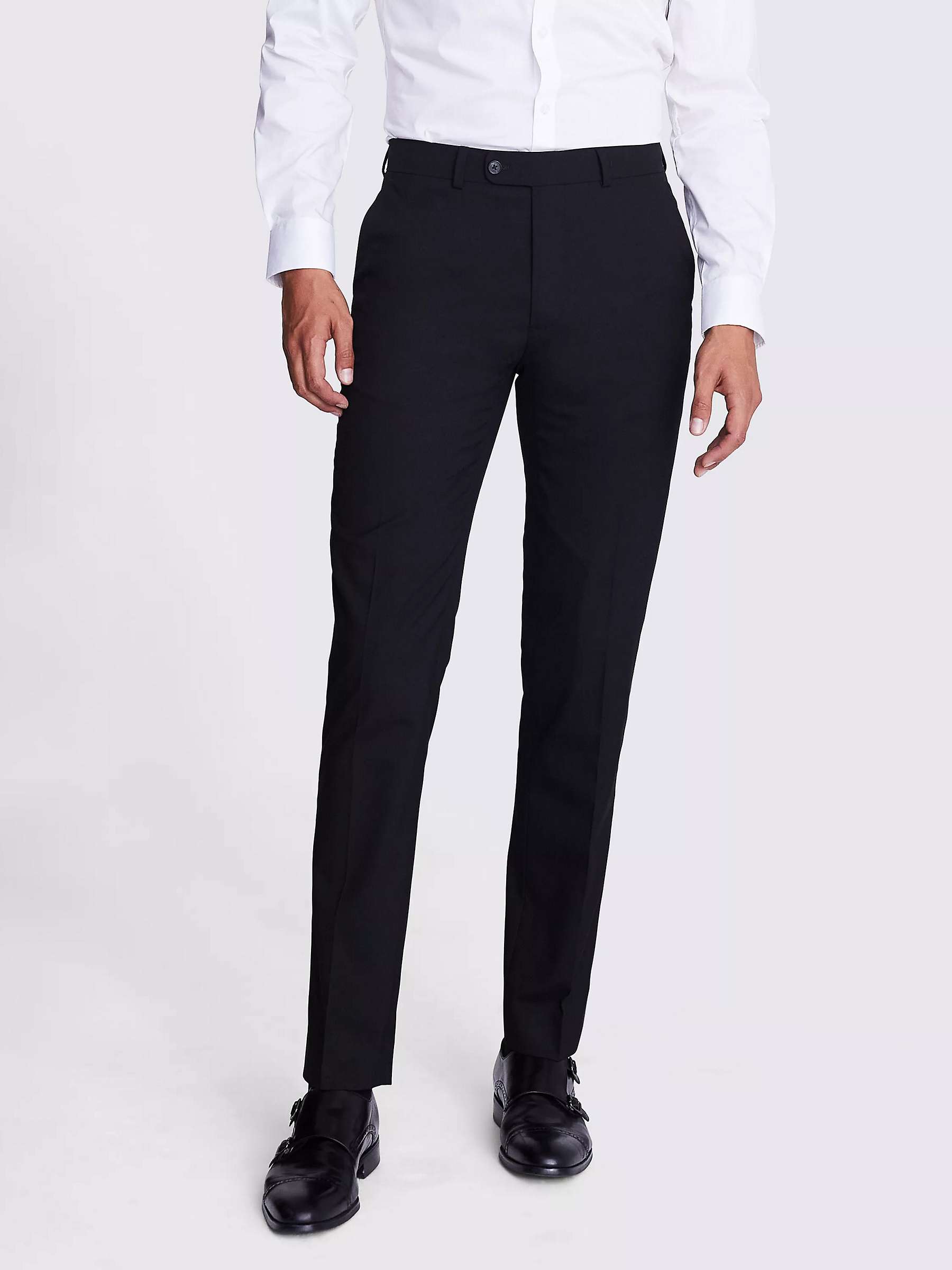 Moss Tailored Fit Trousers, Black at John Lewis & Partners