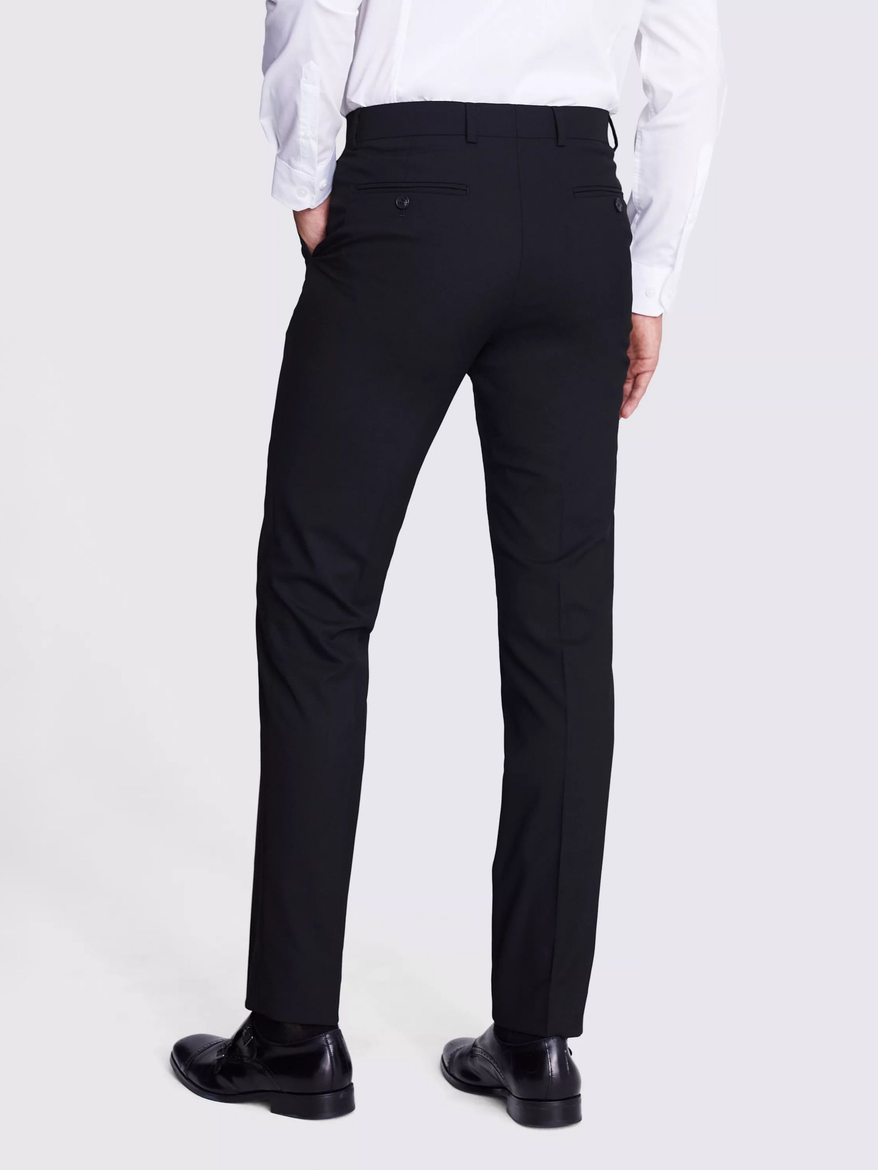 Moss Tailored Fit Trousers, Black at John Lewis & Partners