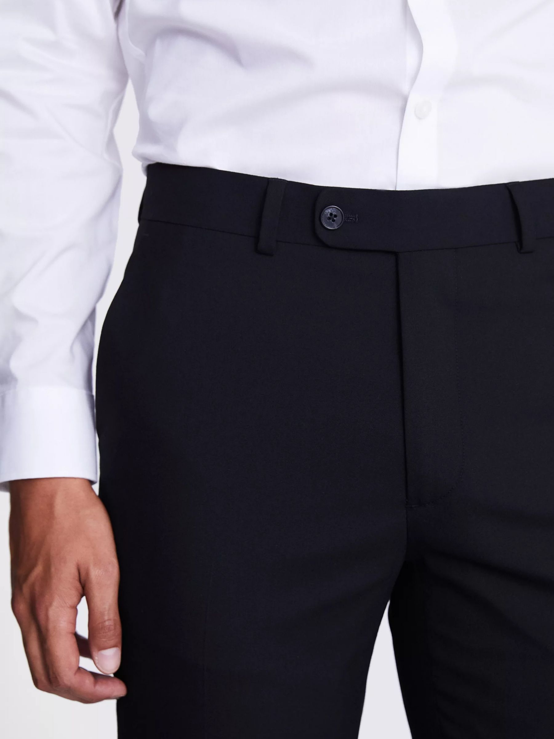 Buy Moss Tailored Fit Trousers, Black Online at johnlewis.com