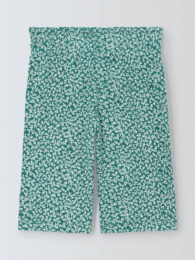 John Lewis Baby Leaf Print Trousers, Green