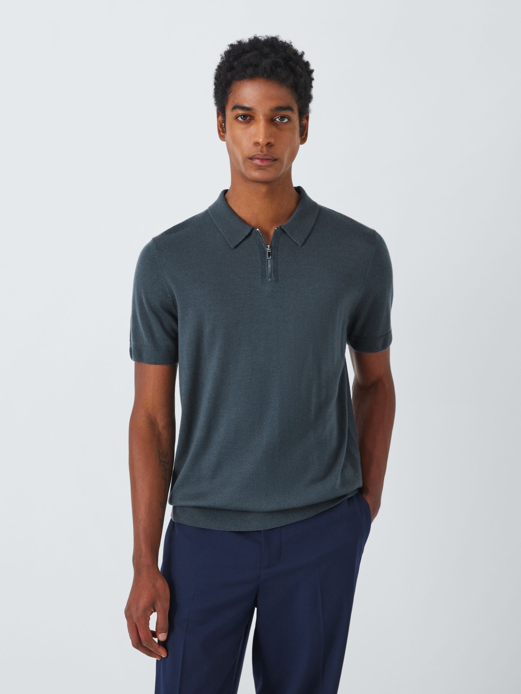 Kin Merino Short Sleeve Polo Shirt at John Lewis & Partners