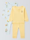 John Lewis Baby Safari Print Pyjamas, Pack of 2, Yellow/Multi, Yellow/Multi