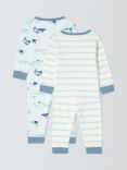 John Lewis Baby Ocean Friends Pyjamas, Pack of 2, Blue/Multi, Blue/Multi