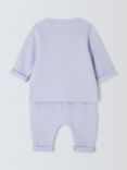 John Lewis Baby Embroided Flower Waffle Pyjamas, Purple, Purple