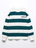 Mango Kids' Medford Stripe Sweatshirt, Dark Green