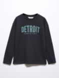 Mango Kids' Detroit Long Sleeve T-Shirt, Black
