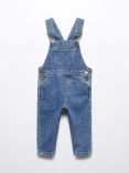 Mango Baby Lucas Long Denim Dungarees, Open Blue