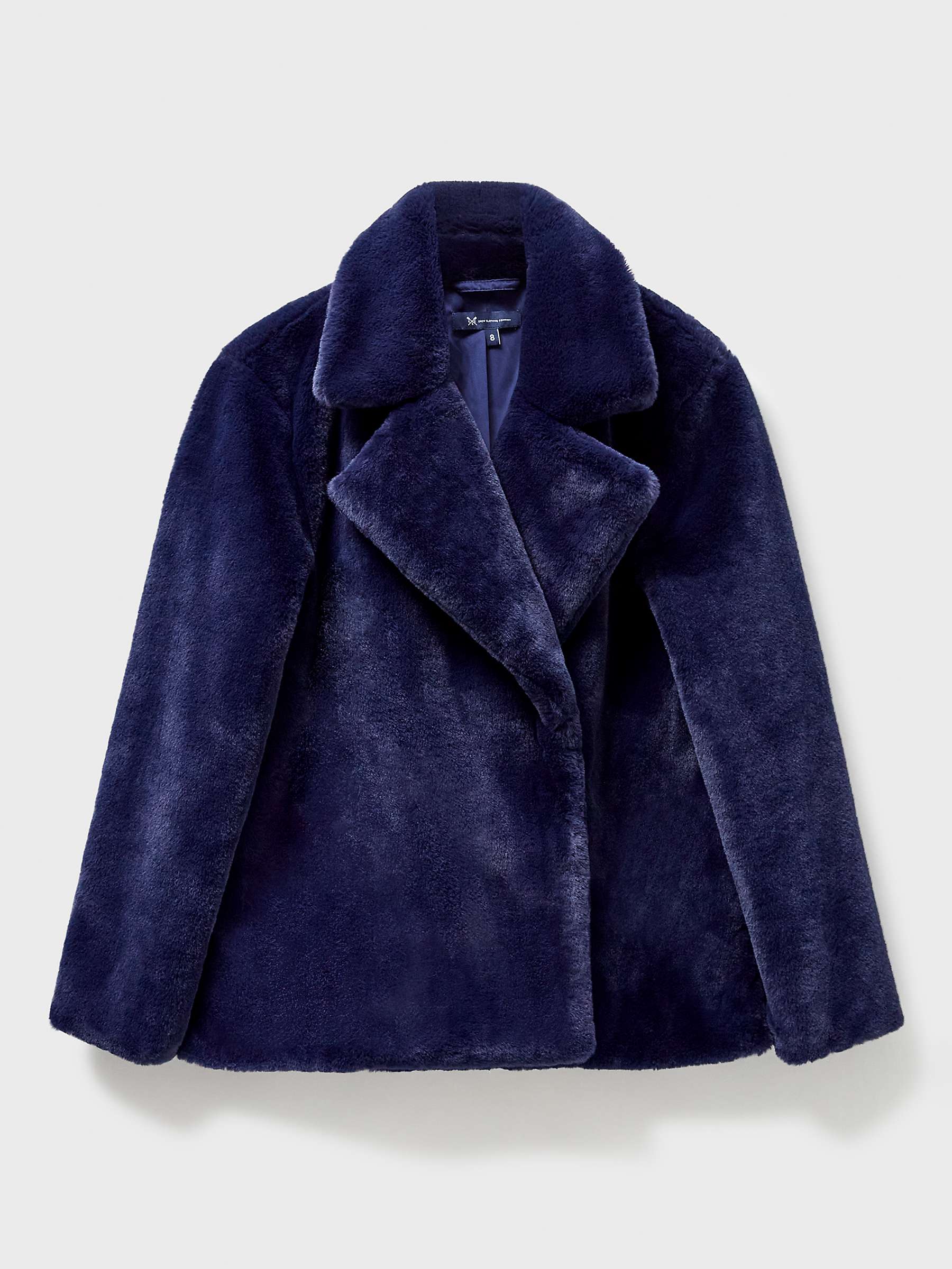 Buy Crew Clothing Faux Fur Coat, Navy Blue Online at johnlewis.com