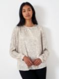 Crew Clothing Eve Sequin Top, Silver, Silver