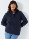 Crew Clothing Button Neck Fleece, Dark Blue