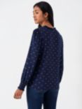 Crew Clothing Shirred Foil Star Top, Navy, Navy
