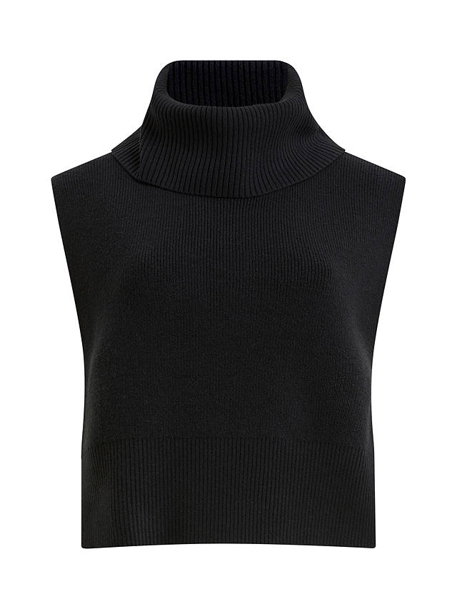 French Connection Short Roll Neck Cloak, Black               