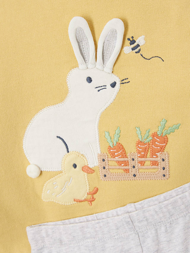 John Lewis Baby Bunny Applique Sweatshirt & Leggings Set, Yellow/Multi