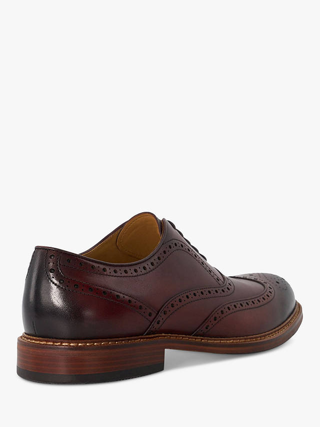 Dune Solihull Brogue Leather Oxford Shoes, Bordeaux