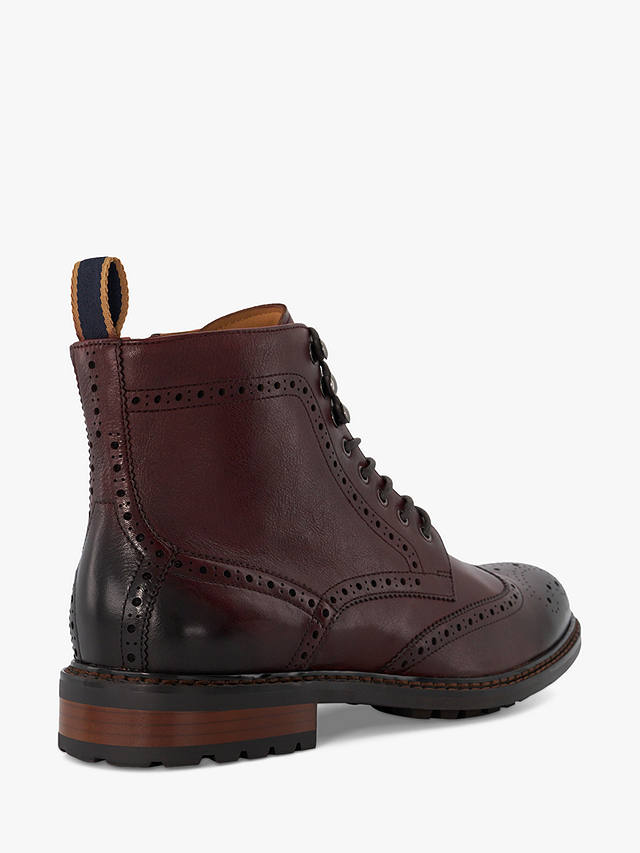 Dune Colonies Eyelet Leather Brogue Boots, Bordeaux