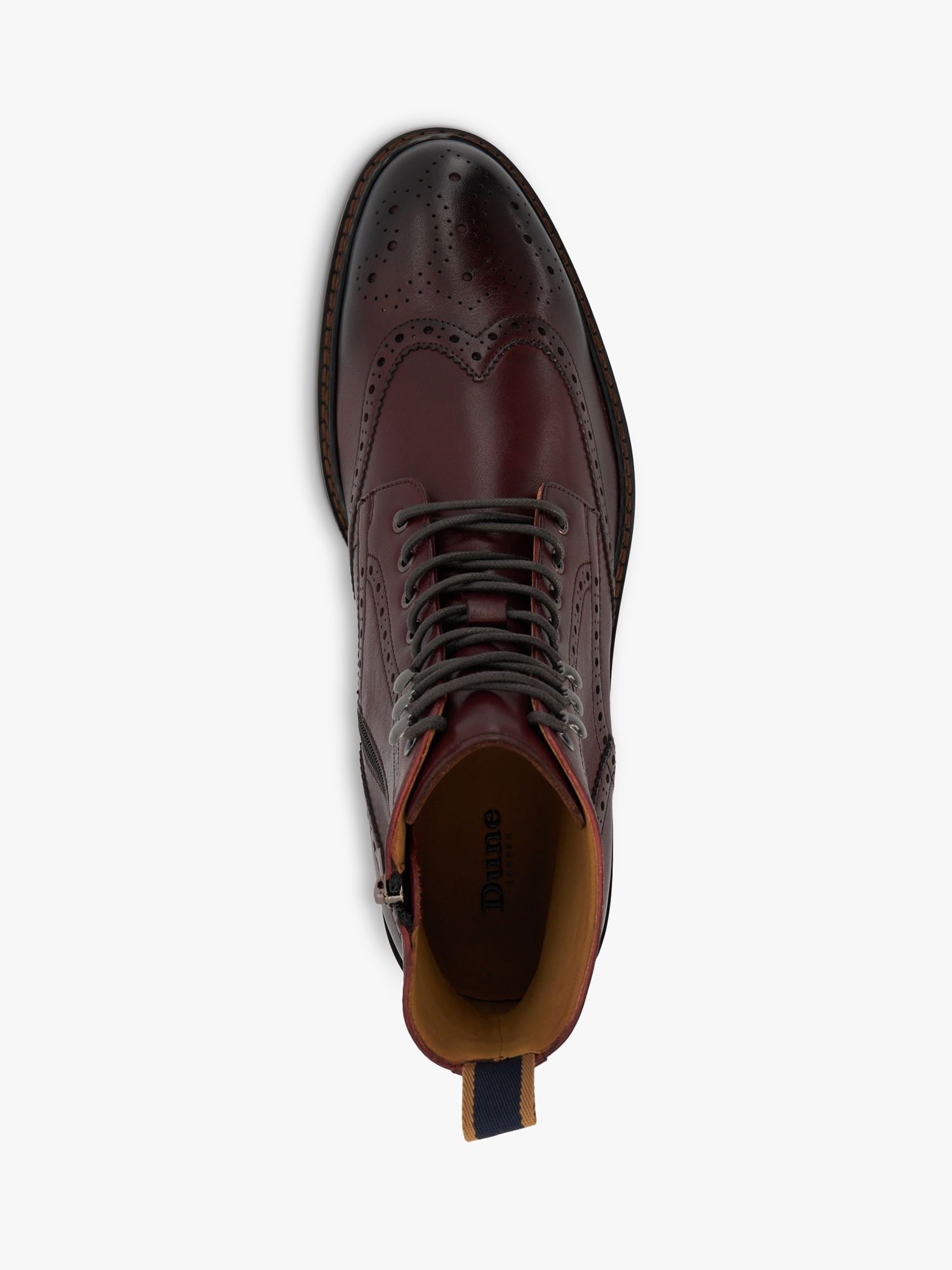 Buy Dune Colonies Eyelet Leather Brogue Boots, Bordeaux Online at johnlewis.com