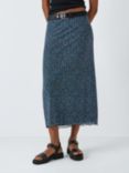 John Lewis ANYDAY Mesh Animal Print Midi Skirt, Blue