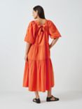 John Lewis Cutwork Sleeve Tiered Dress, Dusty Orange