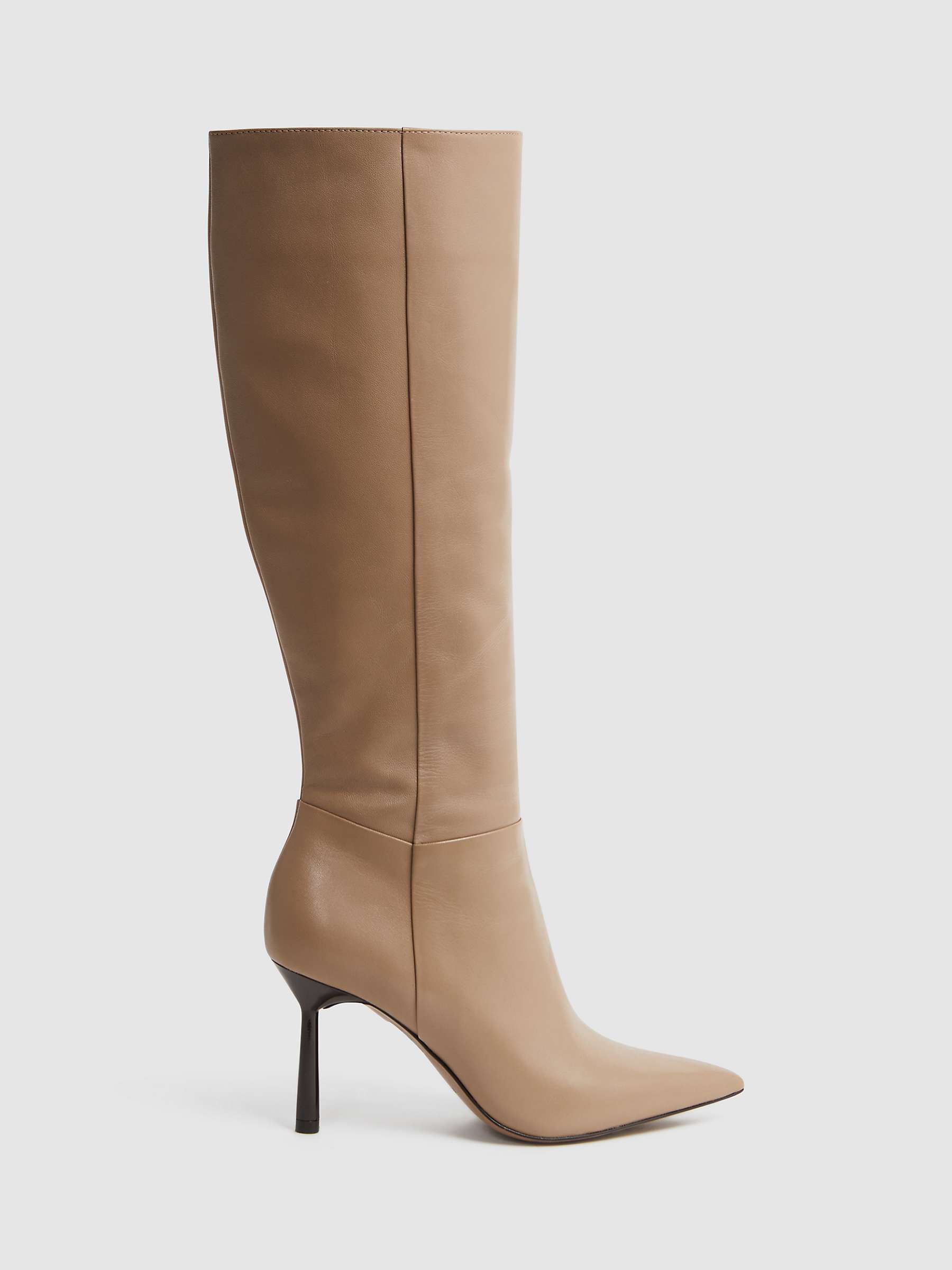 Buy Reiss Gracyn High Heel Leather Knee High Boots Online at johnlewis.com