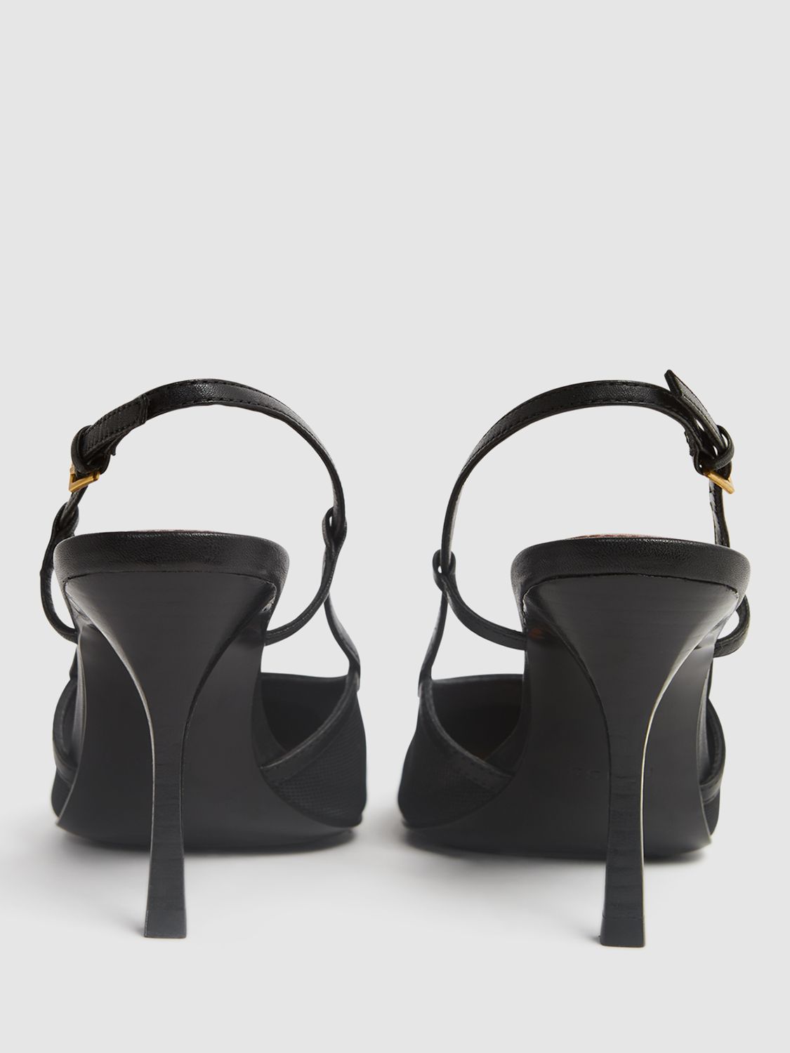 Reiss Giselle Slingback Court Shoes, Black at John Lewis & Partners