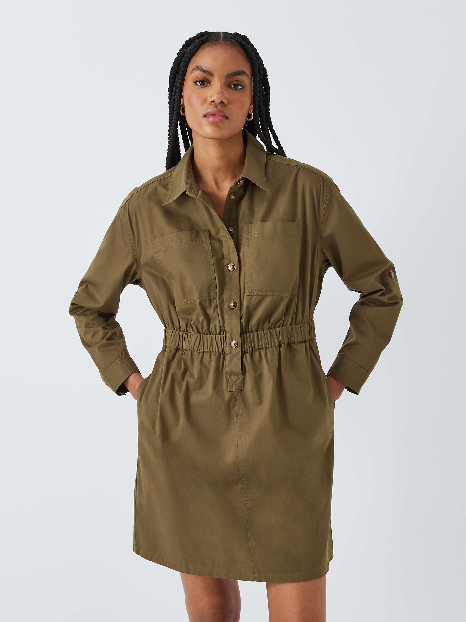 Buy John Lewis ANYDAY Utility Mini Dress, Khaki Online at johnlewis.com