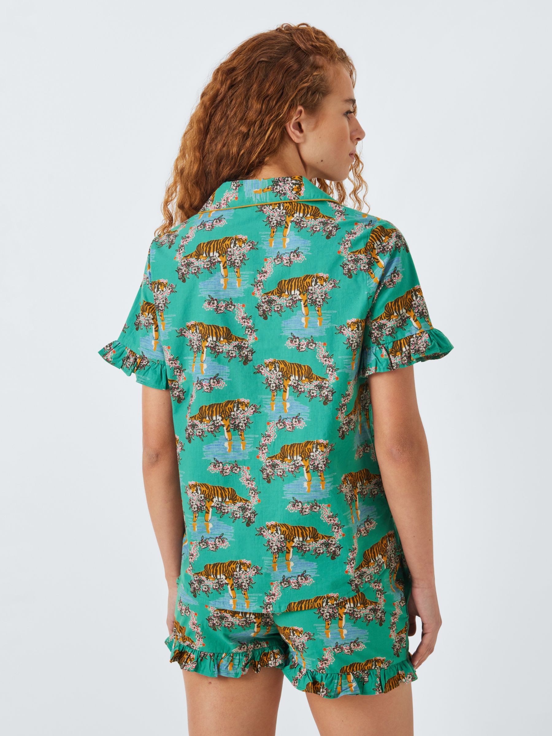 Buy Their Nibs Tiger Short Pyjama Set, Teal Online at johnlewis.com
