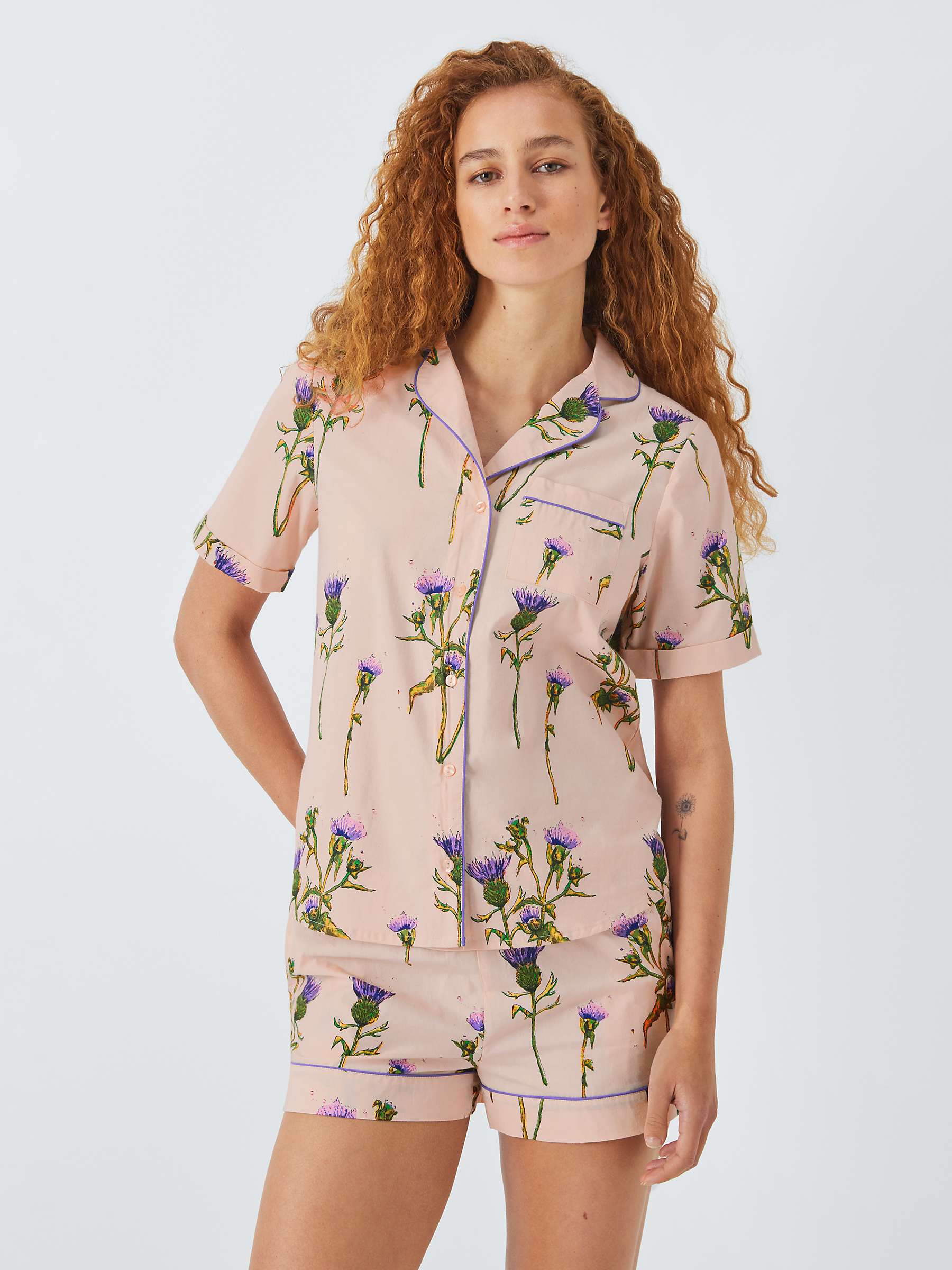 Buy Their Nibs Thistle Short Pyjama Set, Pink Online at johnlewis.com