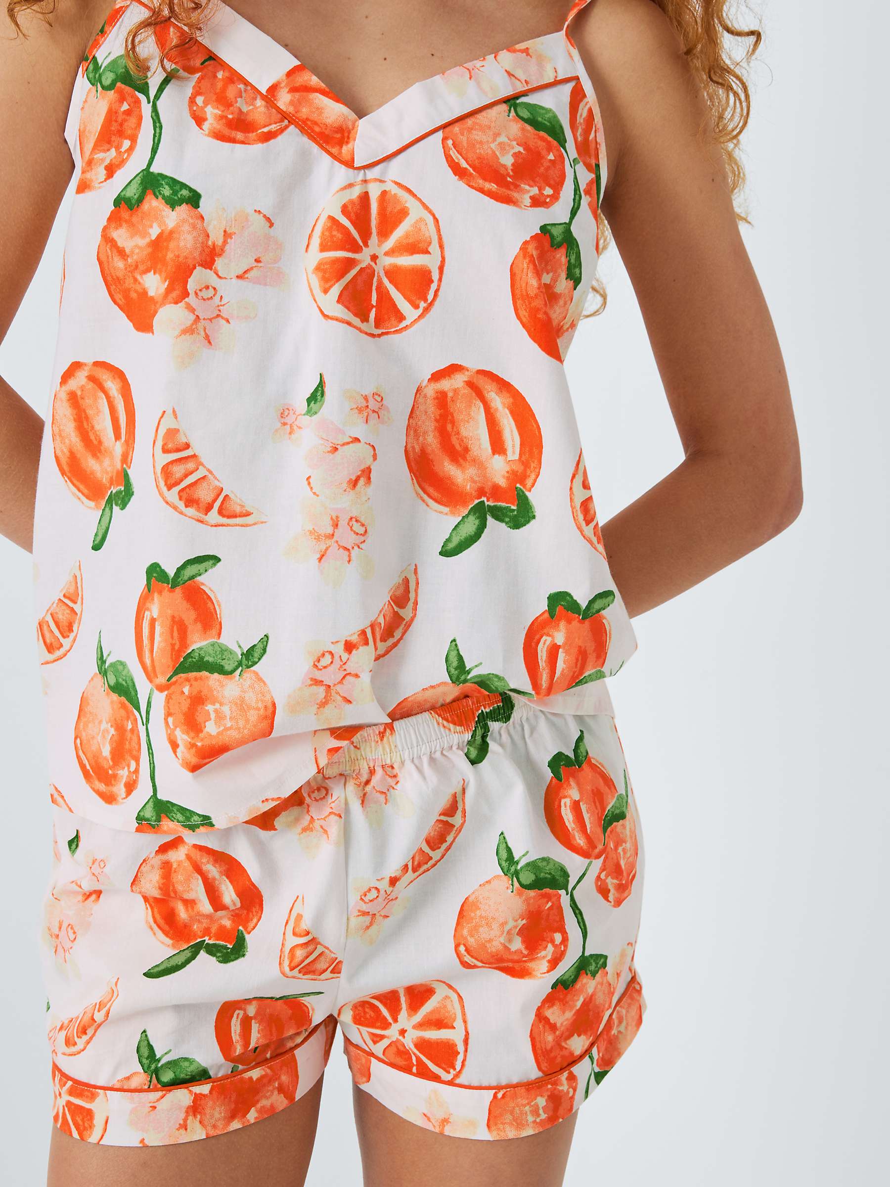 Buy Their Nibs Orange Print Cami & Short Pyjamas, White/Orange Online at johnlewis.com